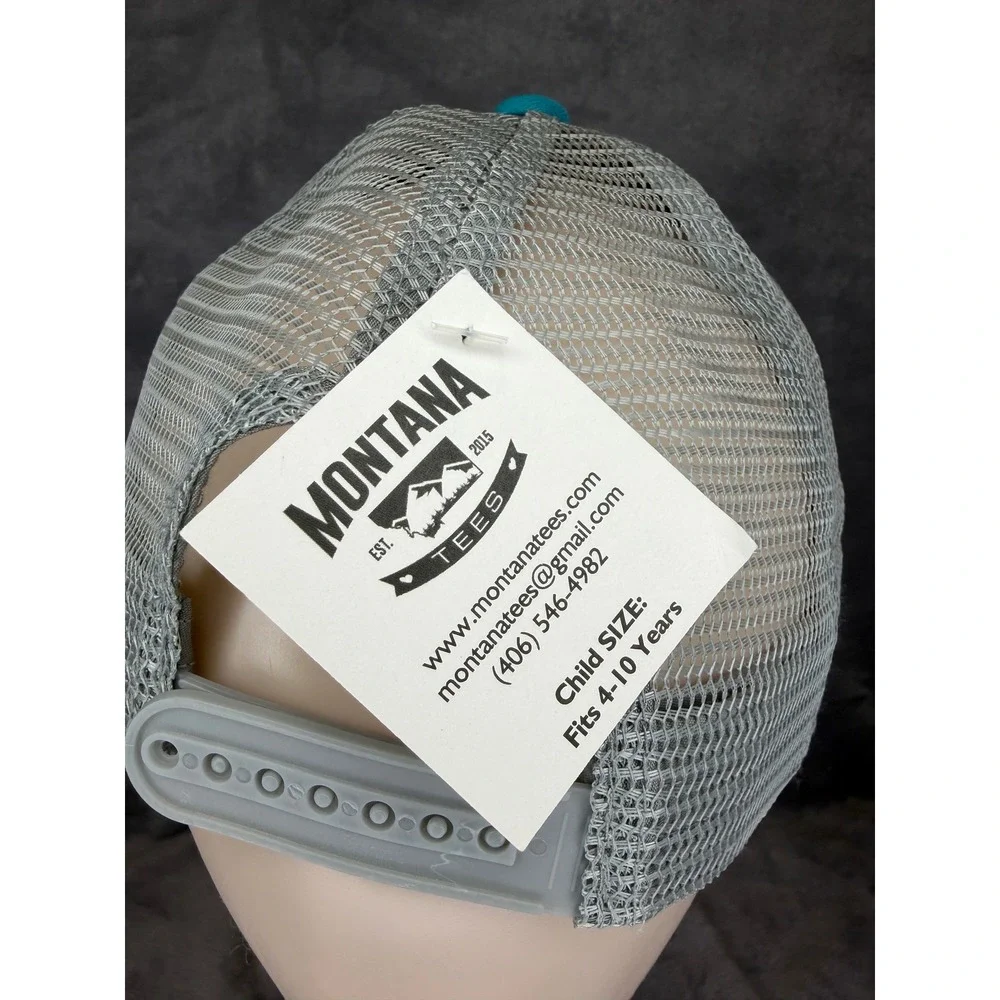 Montana Tees Glacier Trucker‎ Hat Child 4-10y Teal Blue Green